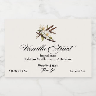 Anpassa Small Business Vanilla Extract Spritflaskor Etikett