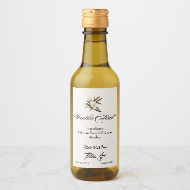 Anpassa Small Business Vanilla Extract Vinetikett (Framsida)