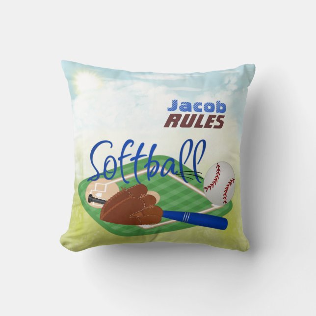 Anpassa softball Pillow Kudde (Framsida)