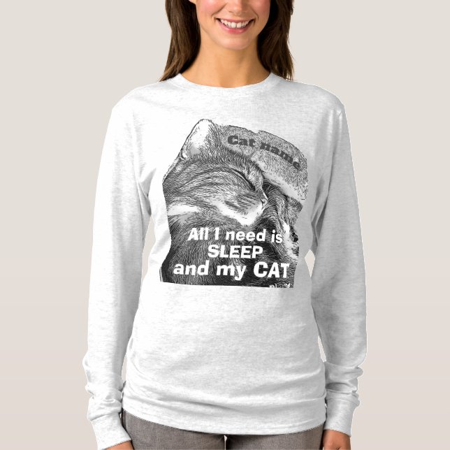 Anpassa Sömnig katt-T-skikt T Shirt (Framsida)