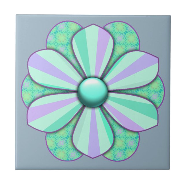 Anpassa Söt Flower Design Kakelplatta (Framsidan)