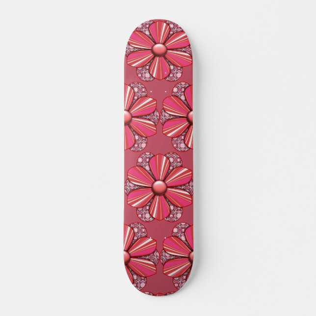 Anpassa Söt Flower Design Mini Skateboard Bräda 18,5 Cm (Framsida)