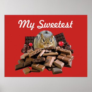 Anpassa sötdags Chocolate Chipmunk Poster