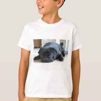 Anpassa sött svart pug Puppy-tillbehör namn T-shirt
