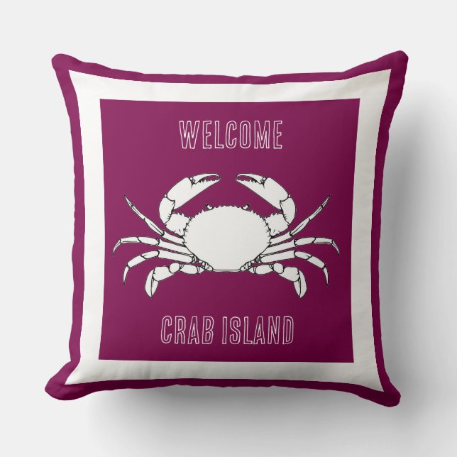 Anpassa spegeldyna - Välkommen till Crab-ön Kudde (Framsida)