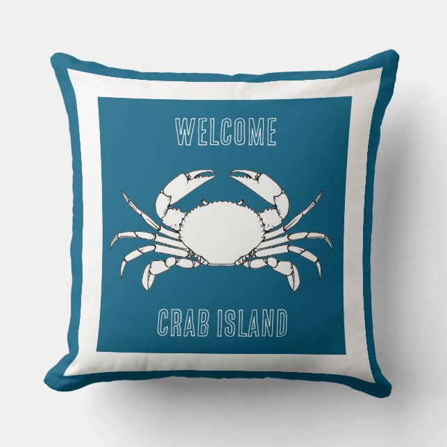 Anpassa spegelkudde - Välkommen till Crab-ö Kudde (Framsida)