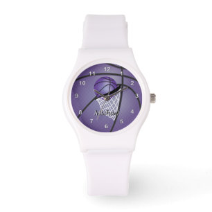 Anpassa sportens Lila Basketball Armbandsur