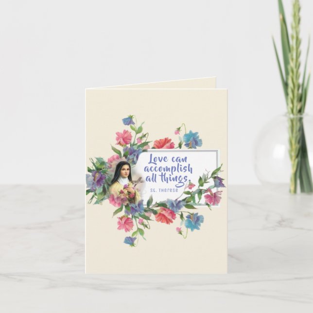 Anpassa St. Therese Valentine Day Helgkort (Framsida)