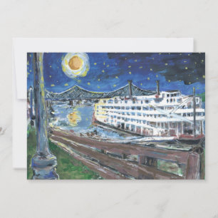 Anpassa Starry Nght River Boat-inbjudan Inbjudningar