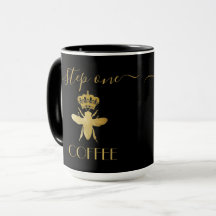 Anpassa steg ett: COFFEE Queen Bee Guld Ceramic