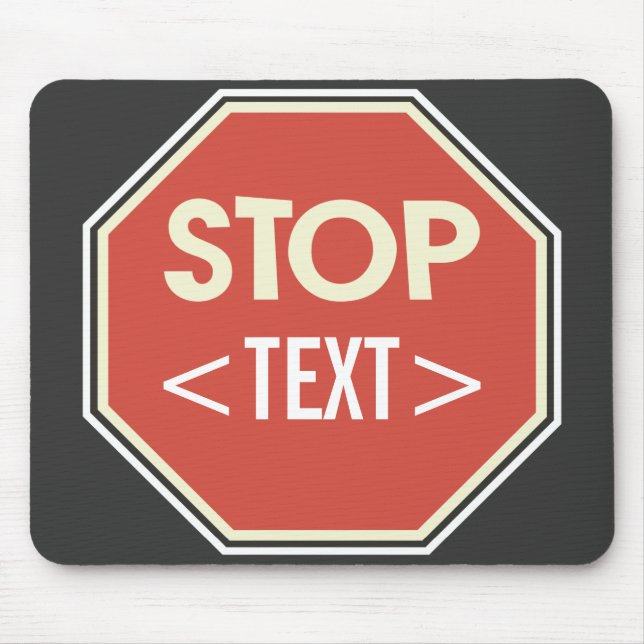 Anpassa STOP-teckendesign,<TEXT> Musmatta (Framsidan)