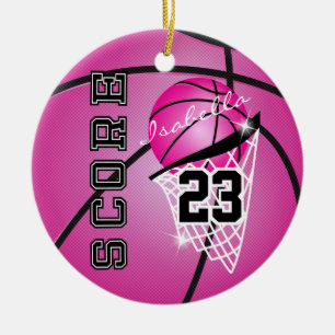 Anpassa Superstar Basketball - Rosa Julgransprydnad Keramik