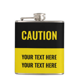 Anpassa svart gult för varningsskylt fickplunta