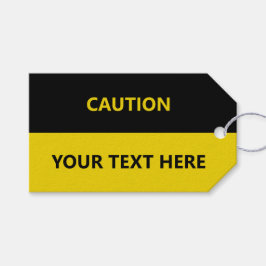 Anpassa svart gult för varningsskylt presentetikett