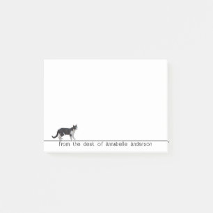 Anpassa svartvit katt post-it block