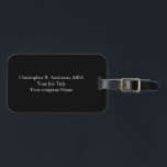 Anpassa svartvit minimal Professionell Bagagebricka<br><div class="desc">Ett minsta bagagetagg för affärsresenären med svart och vit professionell. Enkel och professionell. Lägg till upp till 5 linjer text.</div>