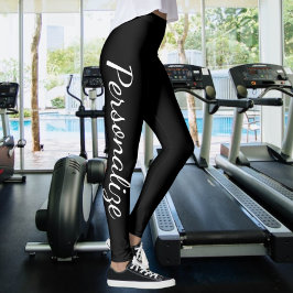 Anpassa svartvitt (eller ändra text/färg) leggings