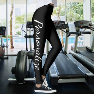 Anpassa svartvitt (eller ändra text/färg) leggings