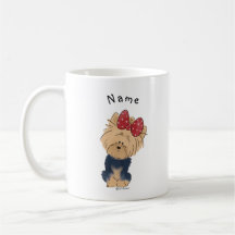 Anpassa Sweet Yorkie med Bow Simple White