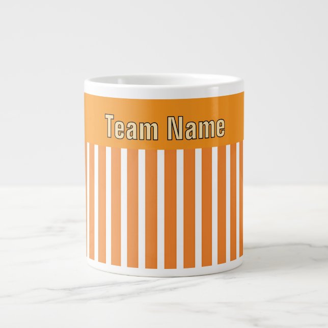 Anpassa TAM NAMN Orange White Rand Jumbo Mugg (Framsidan)