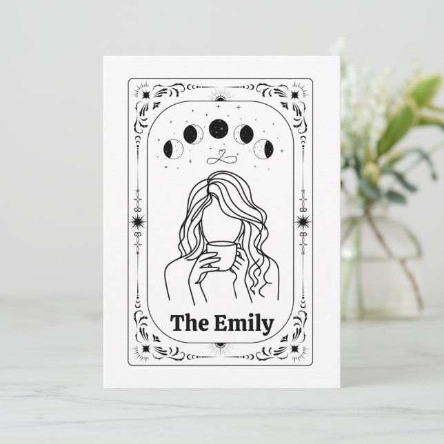 Anpassa Tarot Magisk Mystisk BFF Zodiak Minnessak Inbjudningar (Stående Fram)
