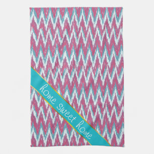 Anpassa Teal Glitter ZigZag - Anpassad Kökshandduk
