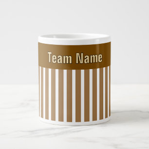 Anpassa TEAM NAMN Brown White Rand Jumbo Mugg