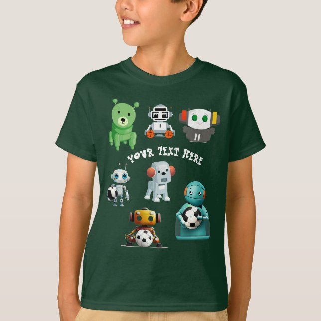 Anpassa Team Namn Sports Robot Top T-Shirt (Framsida)