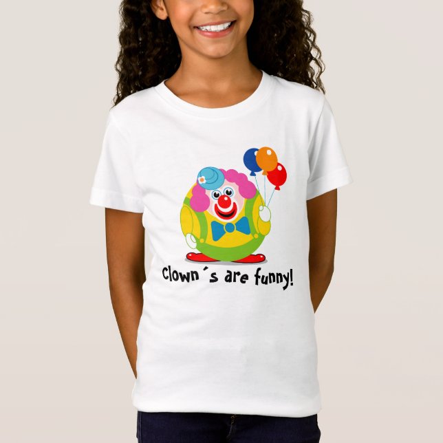Anpassa, tecknadens söta cirkus clown med ballonge tröja (Framsida)