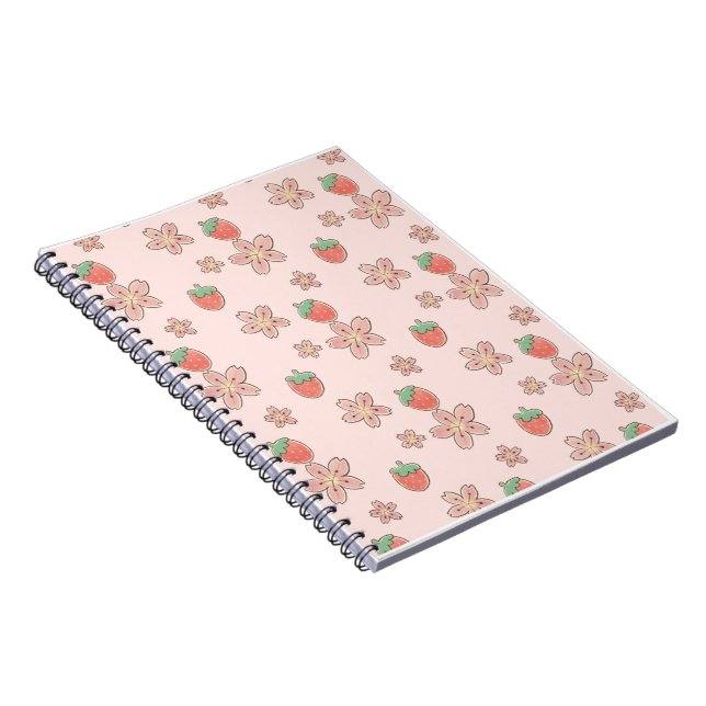 Anpassa tema för Rosa Strawberry Vår Anteckningsbok (Högra Sidan)