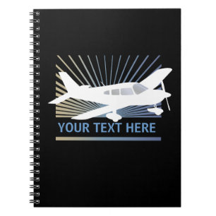 Anpassa text - flygplan med låg Vinge Anteckningsbok