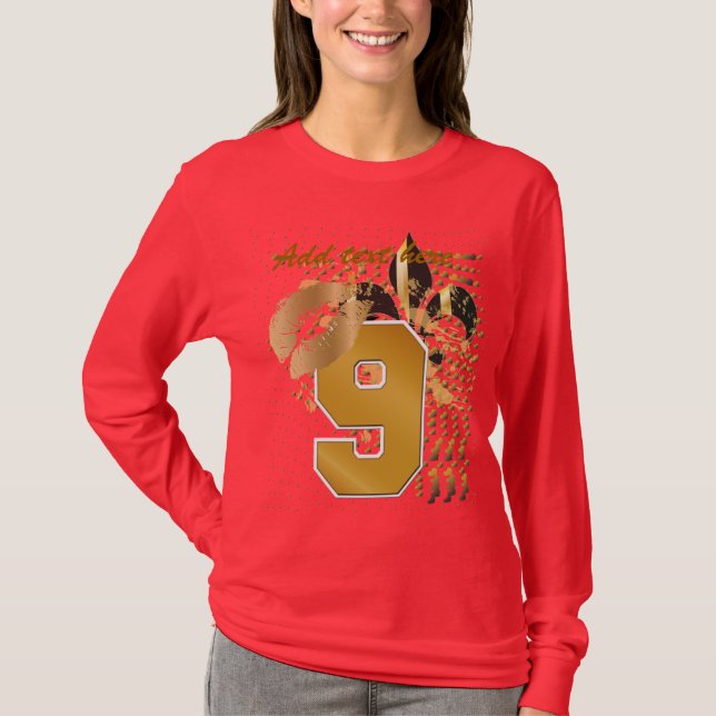 Anpassa text/kyss/hjärtan/fleur de lis t-shirt (Framsida)