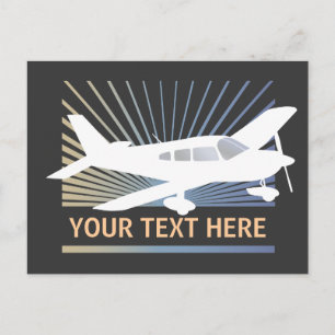 Anpassa text - lågvingat flygplan vykort