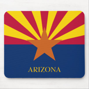 Anpassa text med Arizona Statlig flagga musknapp Musmatta