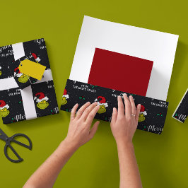 Anpassa text med familjenamn - Grinch Presentpapper