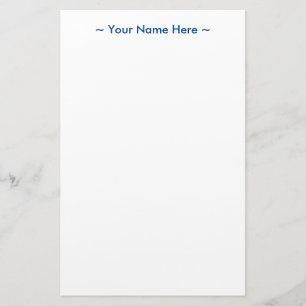 anpassa texten ändra namn blå vit text brevpapper