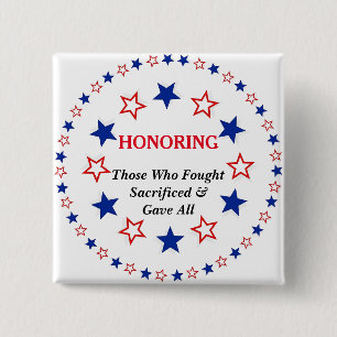 Anpassa texten Patriotic Veteran First Responder Knapp