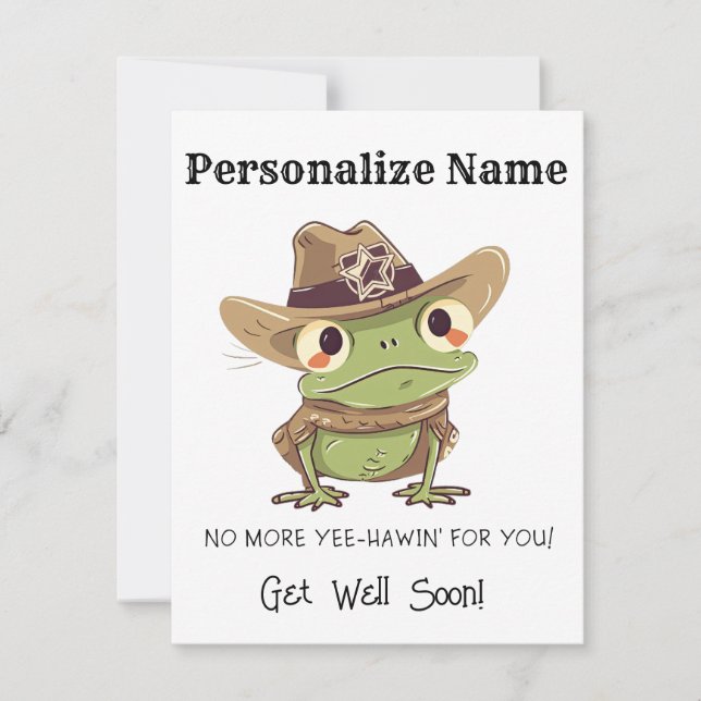 Anpassa till bra Cowboy Frog Western Yee Haw Anteckningskort (Framsida)