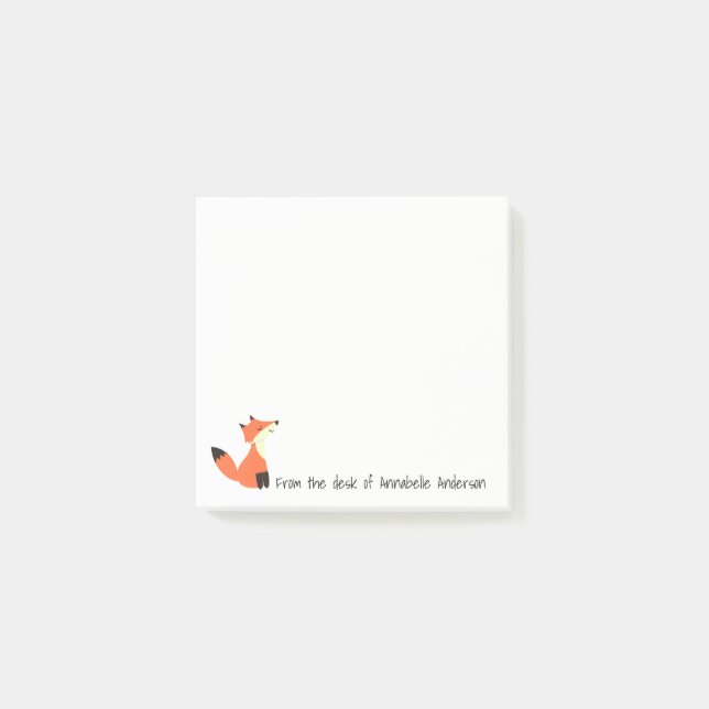 Anpassa till Cute Foxy-vän Post-it Block (Framsida)
