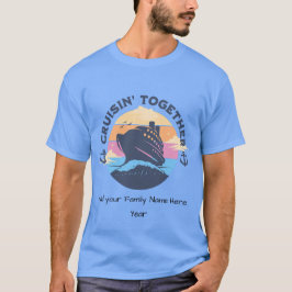 Anpassa till familje-kryssning, BLUE Personalize T Shirt