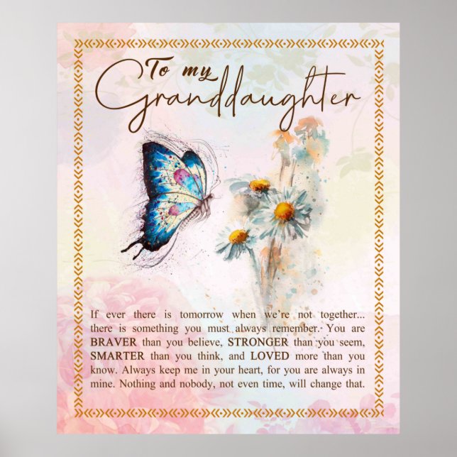 Anpassa till min mordotter Butterfly Flower Poster (Framsidan)