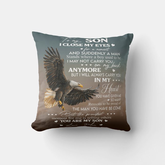 Anpassa till min son från gåvor från Kärlek Mamma Kudde (Framsida)