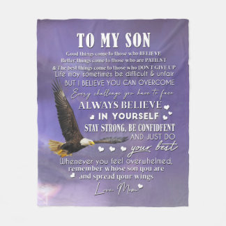 Anpassa till min son från Kärlek Mamma Gift Fleecefilt