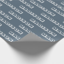 Anpassa till Namn, Text, Birthday Gift grått blue Presentpapper