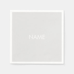 Anpassa till namn, textminimalistisk blek grått pappersservett