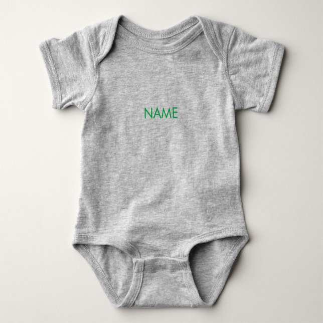 Anpassa till namn, textminimalistisk grönt grått t shirt (Framsida)