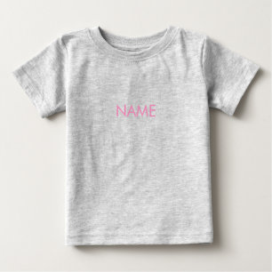 Anpassa till namn, textminimalistisk rosa brev t shirt