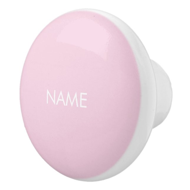 Anpassa till namn, textminimalistisk rosa vit knopp (Höger)