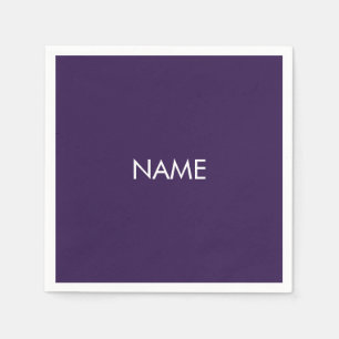 Anpassa till namn, textminimalistisk violett lila pappersservett