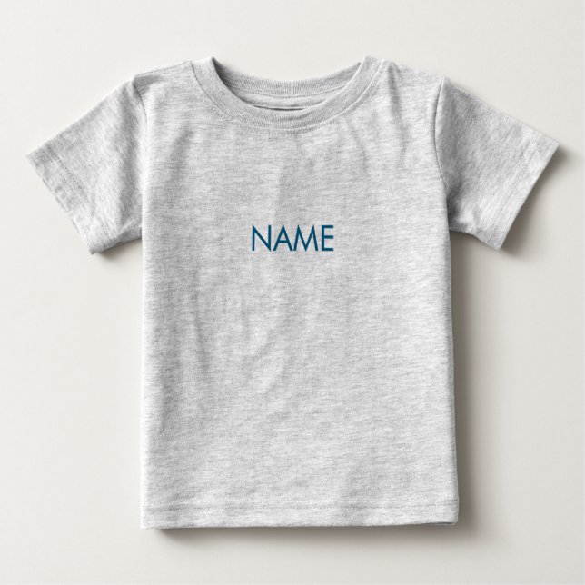 Anpassa till namn, textminimalistiskt blått brev t shirt (Framsida)